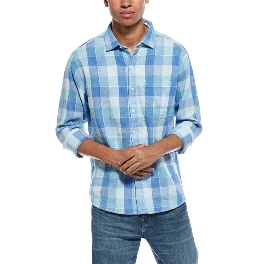 Tommy Bahama BARBADOS BREEZE BEACH DAY CHEKshirt in Palace Blue Size XL - Picture 2 of 4